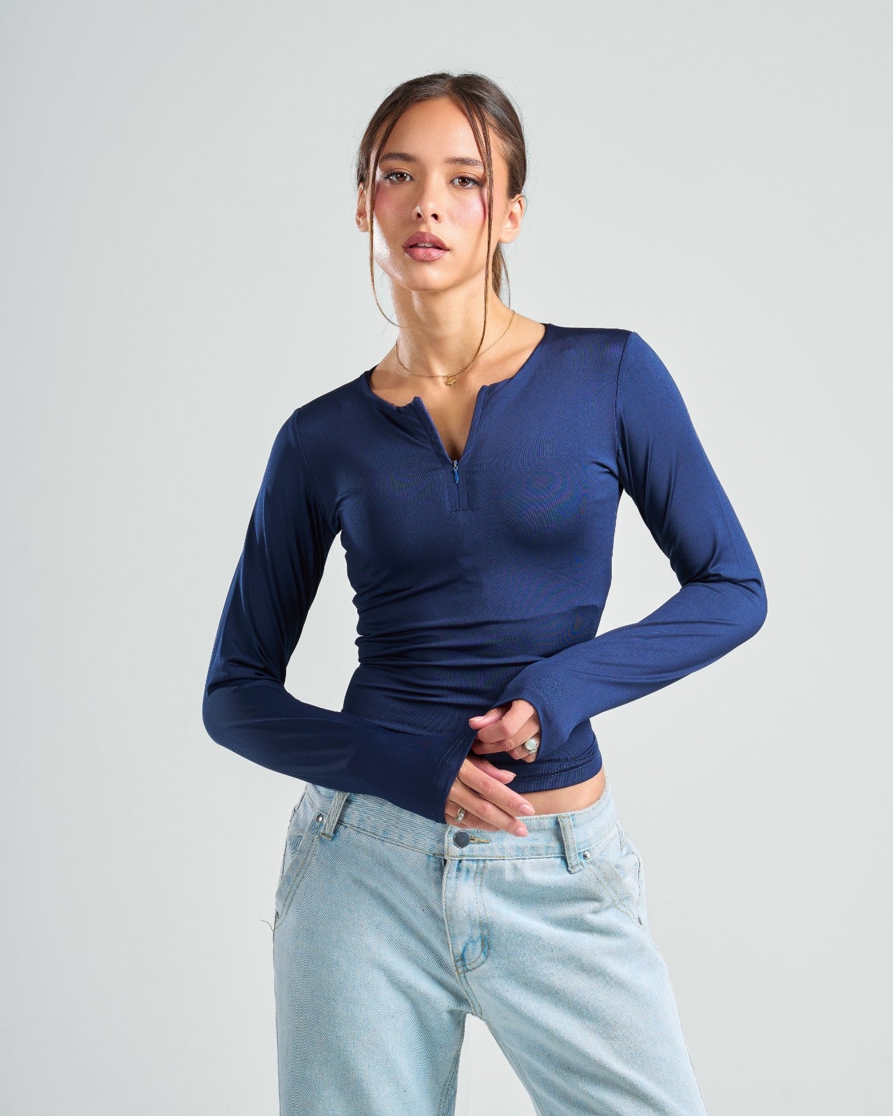 Long Sleeve Zipper Top
