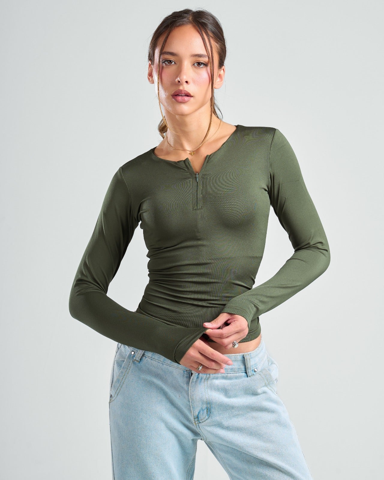 Long Sleeve Zipper Top