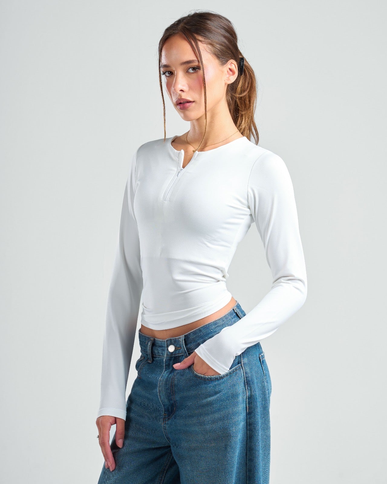 Long Sleeve Zipper Top