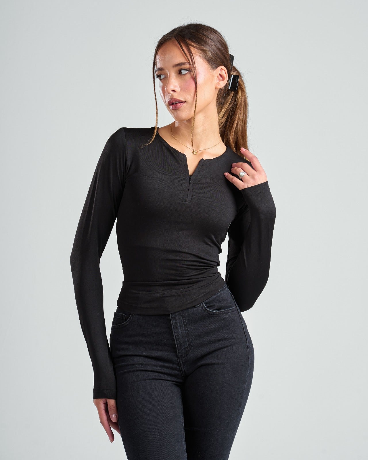 Long Sleeve Zipper Top