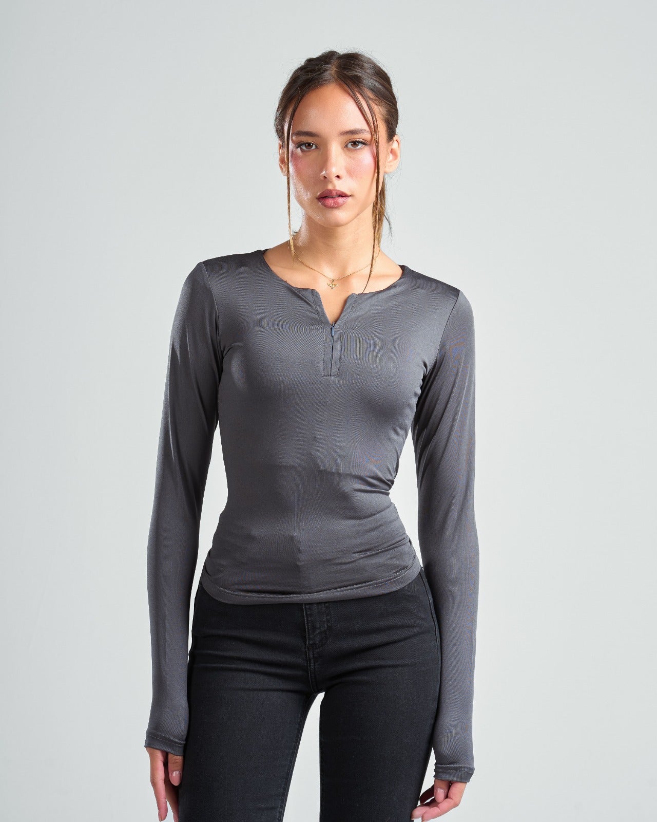 Long Sleeve Zipper Top
