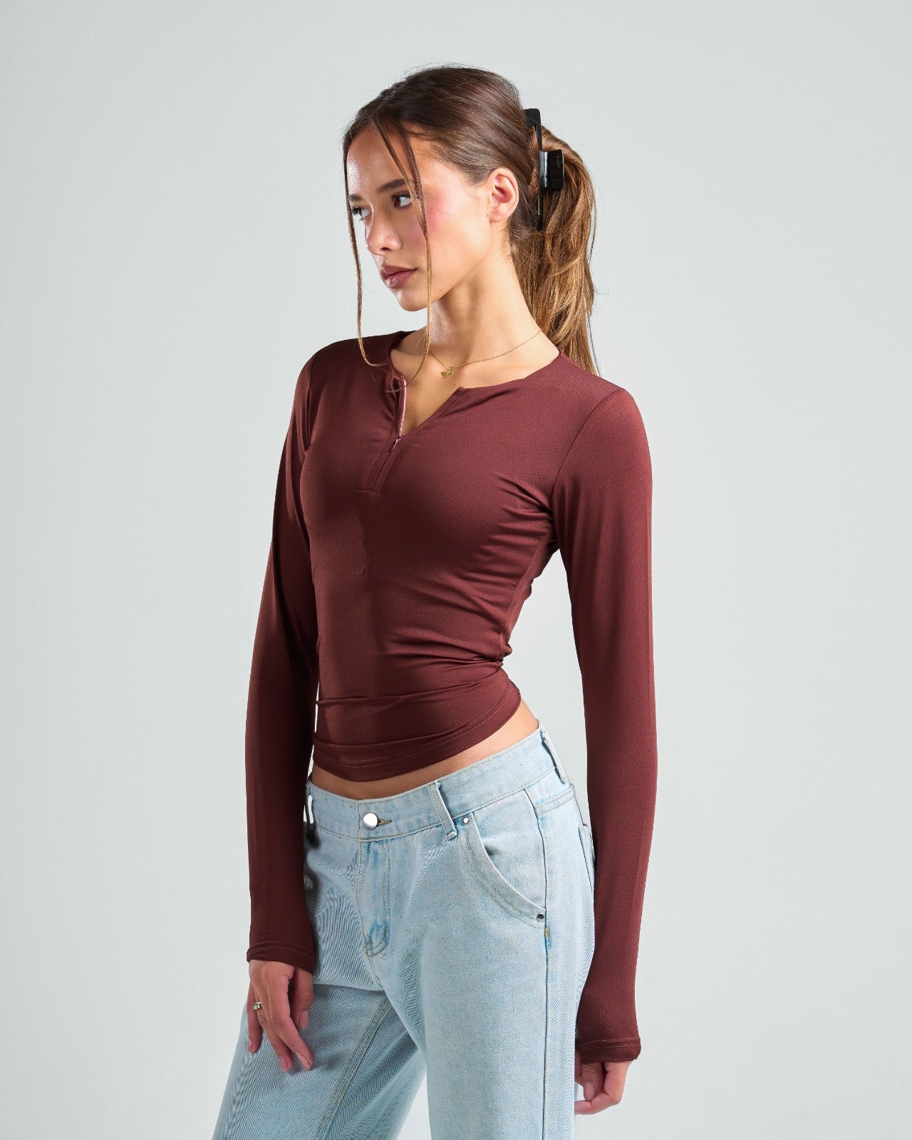 Long Sleeve Zipper Top