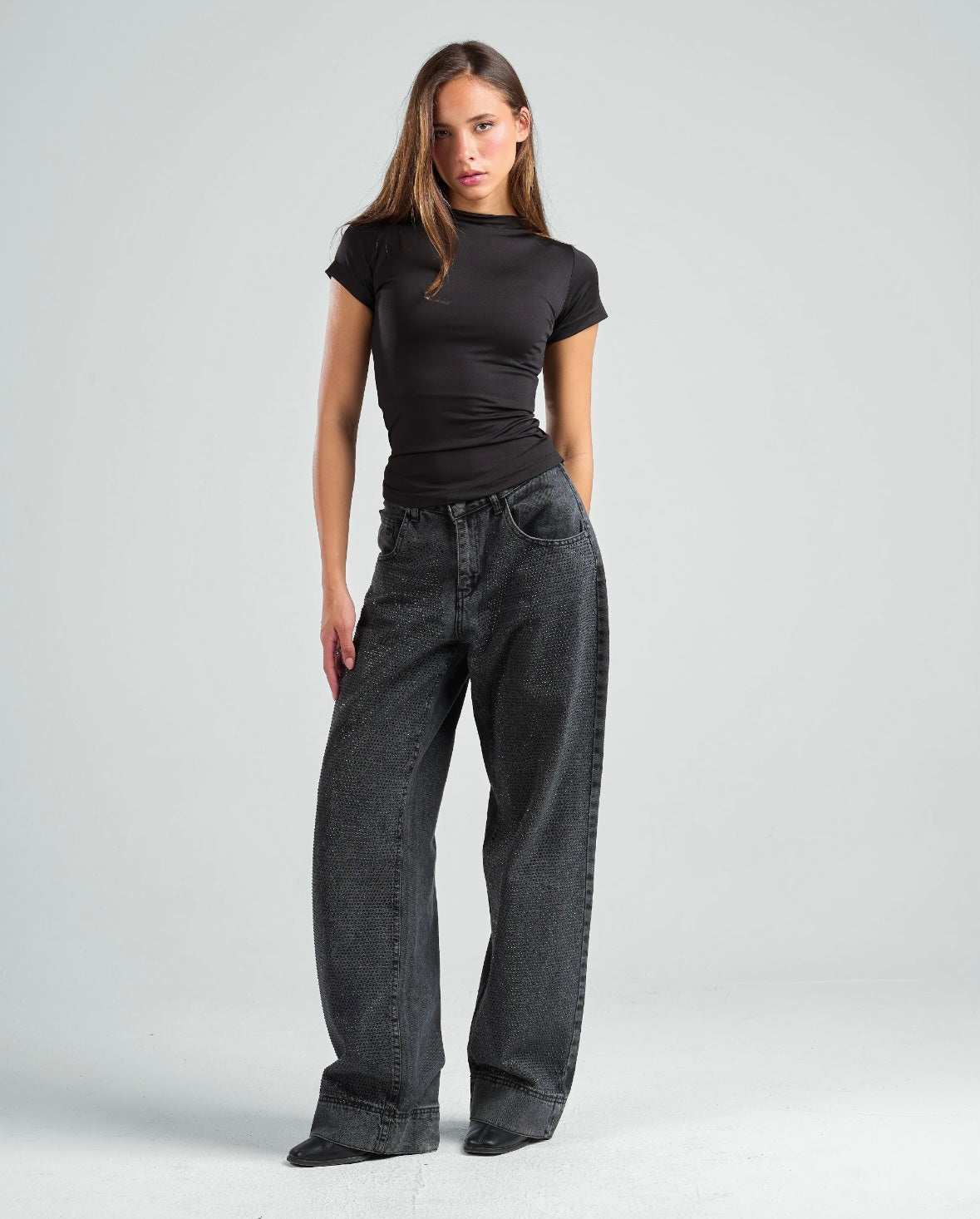 Short Sleeve High Neck Basic Top