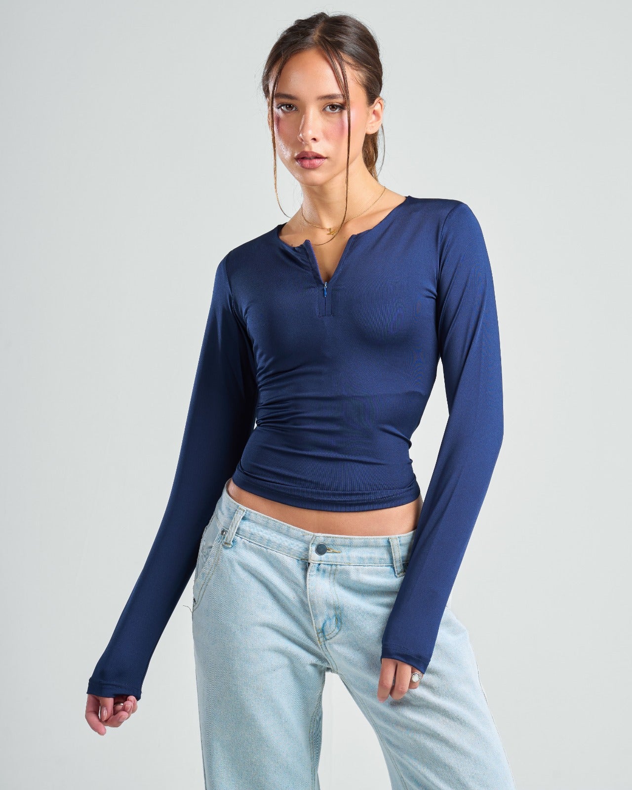 Long Sleeve Zipper Top