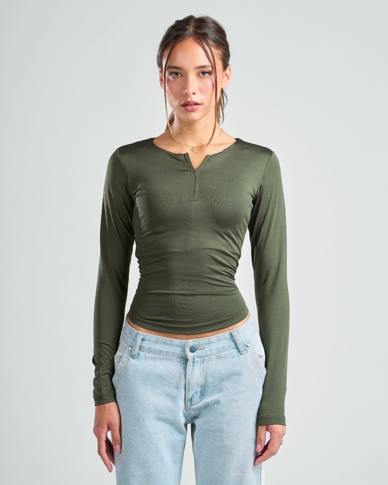 Long Sleeve Zipper Top