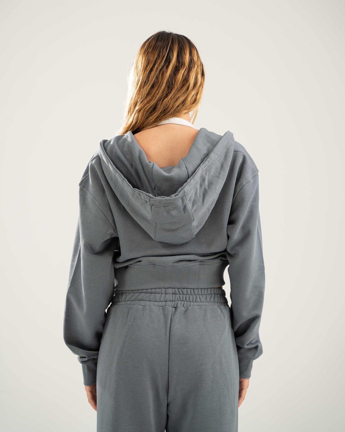 Cropped Oversized Jacket - Charcoal Grey