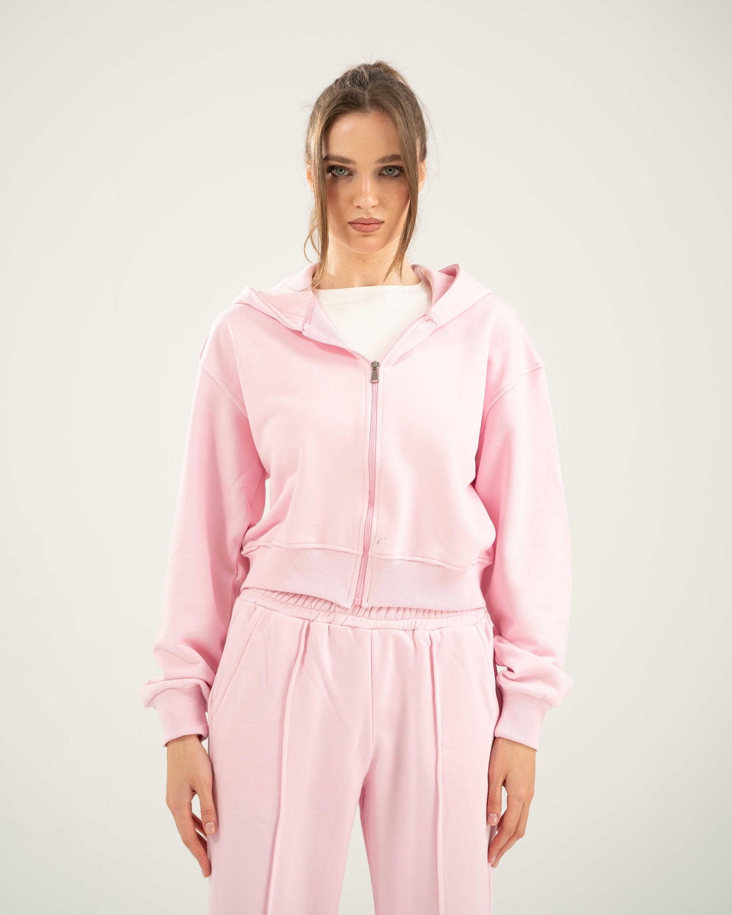 Cropped Oversized Jacket - Baby Pink