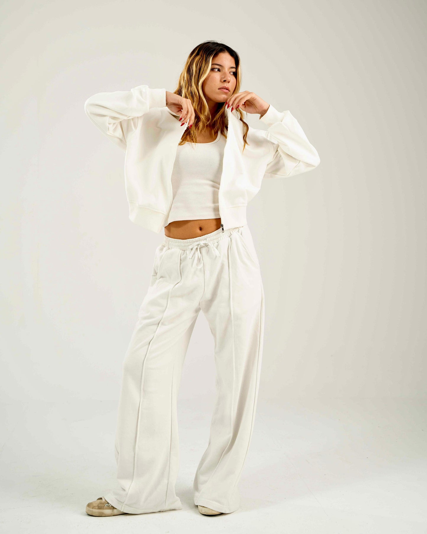 Cropped Oversized Jacket - White