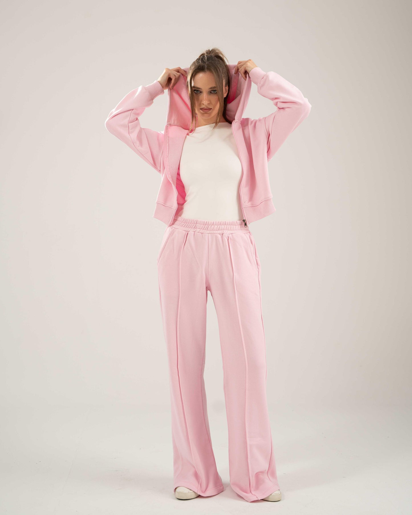 Cropped Oversized Jacket - Baby Pink