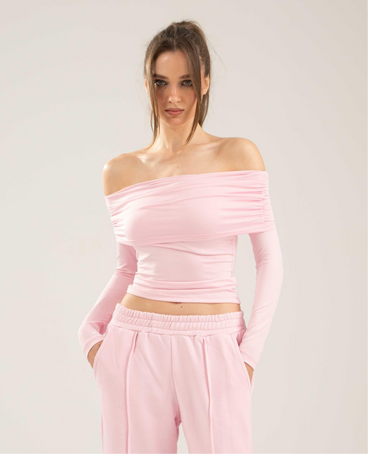 Off-Shoulder Top - Pink